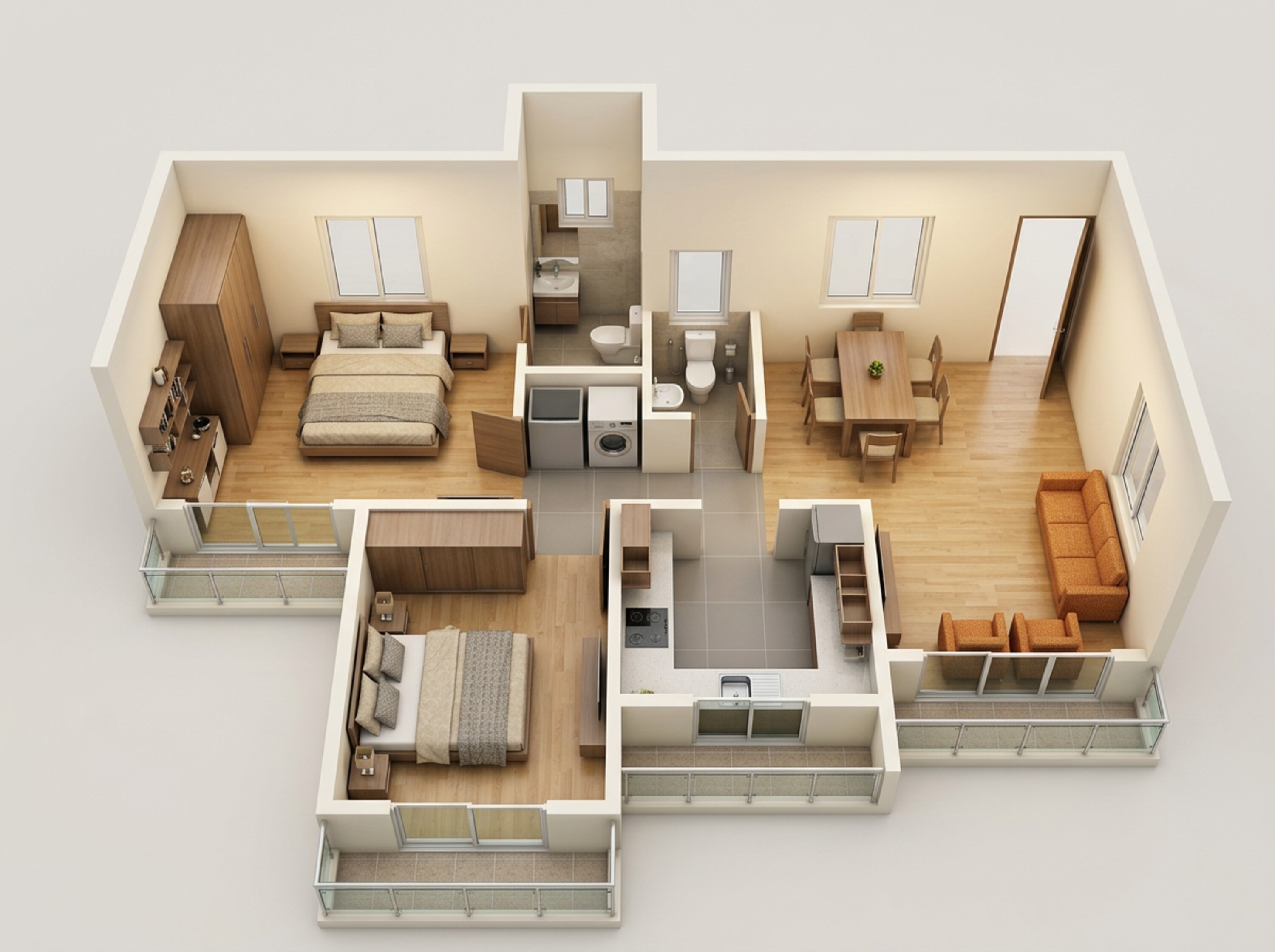 Floor plan of 2 BHK 614 Sq. Ft. Apartment in Arihant Arshiya, Navi Mumbai