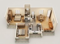 Floor plan of 2 BHK 614 Sq. Ft. Apartment in Arihant Arshiya, Navi Mumbai
