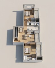 Floor plan of 2 BHK 940 Sq. Ft. Apartment in Anand Terrace, Pune
