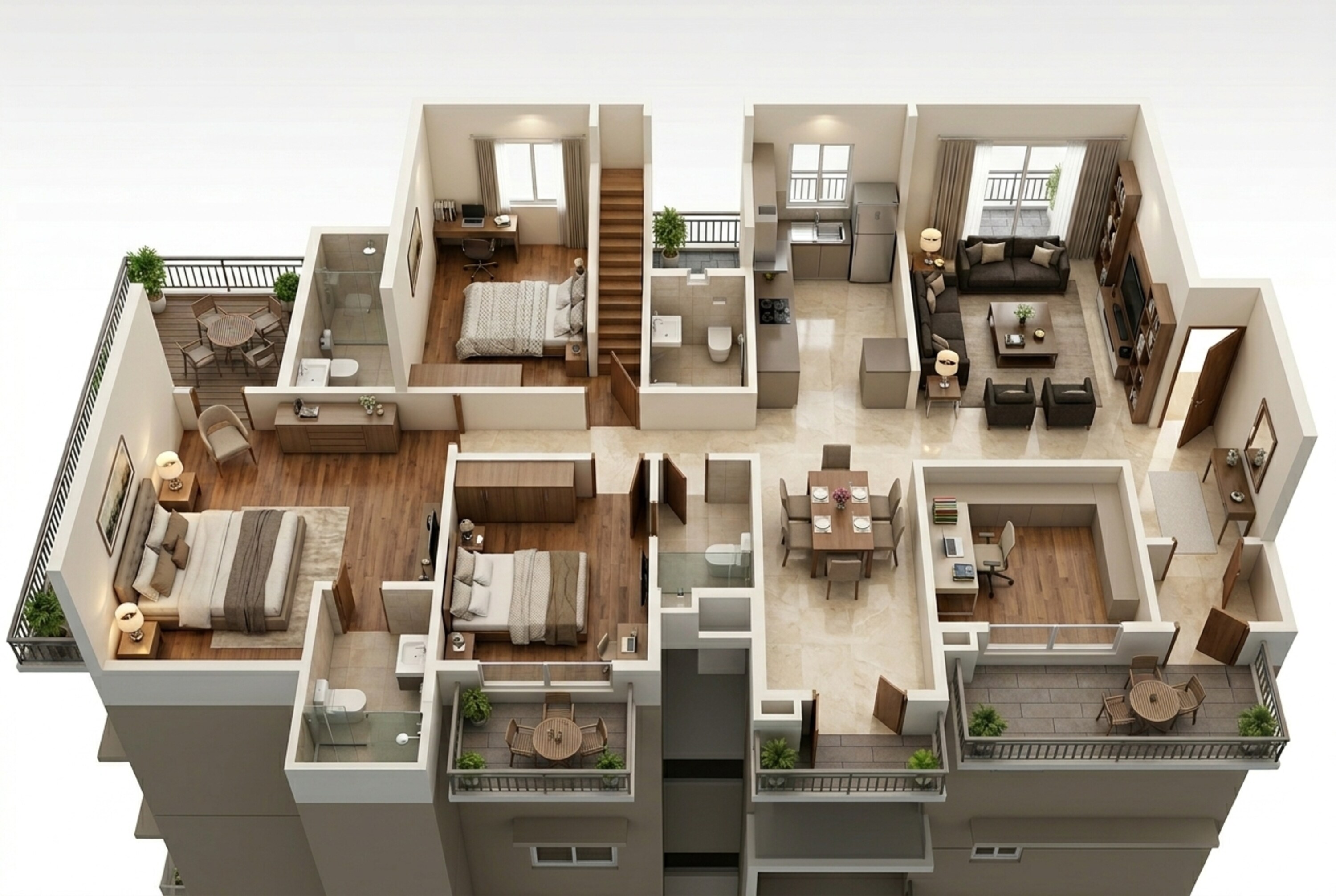 Floor plan of 2 BHK 1630 Sq. Ft. Apartment in Godrej Icon, Gurgaon