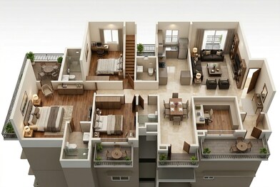 Floor plan of 2 BHK 1630 Sq. Ft. Apartment in Godrej Icon, Gurgaon