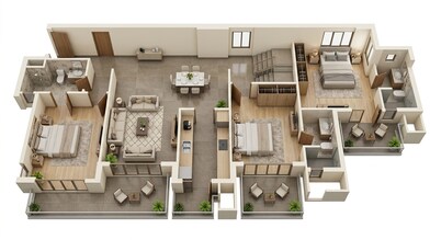 Floor plan of 3 BHK 1779 Sq. Ft. Apartment in Godrej Icon, Gurgaon