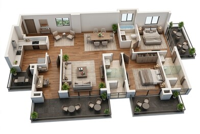 Floor plan of 2 BHK 1575 Sq. Ft. Apartment in Godrej Icon, Gurgaon
