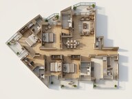 Floor plan of 4 BHK 3008 Sq. Ft. Apartment in Godrej Icon, Gurgaon
