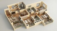 Floor plan of 3 BHK 1942 Sq. Ft. Apartment in Puravankara Windermere, Chennai