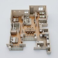 Floor plan of 3 BHK 1655 Sq. Ft. Apartment in LnT Eden Park, Chennai