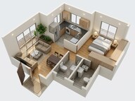 Floor plan of 2 BHK 531 Sq. Ft. Apartment in Runwal Eirene Phase 2, Thane