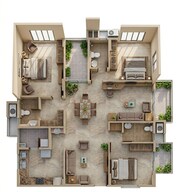 Floor plan of 2 BHK 1540 Sq. Ft. Apartment in K Raheja Corp Vistas, Hyderabad