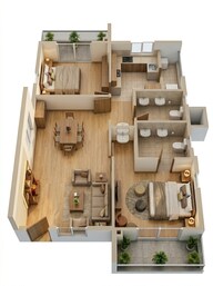 Floor plan of 2 BHK 1145 Sq. Ft. Apartment in K Raheja Corp Vistas, Hyderabad