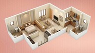 Floor plan of 1 BHK 425 Sq. Ft. Apartment in Dosti Planet North, Thane