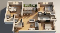 Floor plan of 3 BHK 1359 Sq. Ft. Apartment in Godrej Prakriti, Kolkata