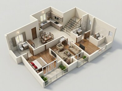 Floor plan of 2 BHK 800 Sq. Ft. Apartment in Godrej Prakriti, Kolkata
