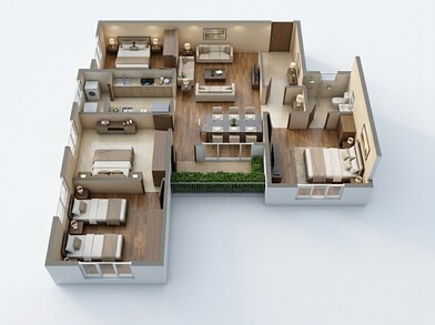 Floor plan of 3 BHK 1160 Sq. Ft. Apartment in Godrej Prakriti, Kolkata