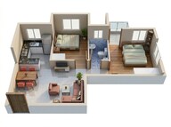 Floor plan of 2 BHK 900 Sq. Ft. Apartment in Mayfair Housing Platinum, Kolkata