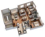 Floor plan of 3 BHK 1480 Sq. Ft. Apartment in Godrej Azure, Chennai