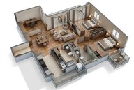 Floor plan of 2 BHK 1505 Sq. Ft. Apartment in Godrej 101, Gurgaon