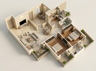 Floor plan of 2 BHK 1572 Sq. Ft. Apartment in Godrej 101, Gurgaon