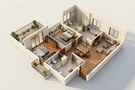 Floor plan of 2 BHK 1383 Sq. Ft. Apartment in Godrej 101, Gurgaon