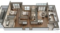 Floor plan of 2 BHK 857 Sq. Ft. Apartment in Lodha Parkside, Mumbai
