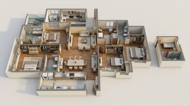 Floor plan of 4 BHK 1641 Sq. Ft. Apartment in Lodha Solitaire, Mumbai
