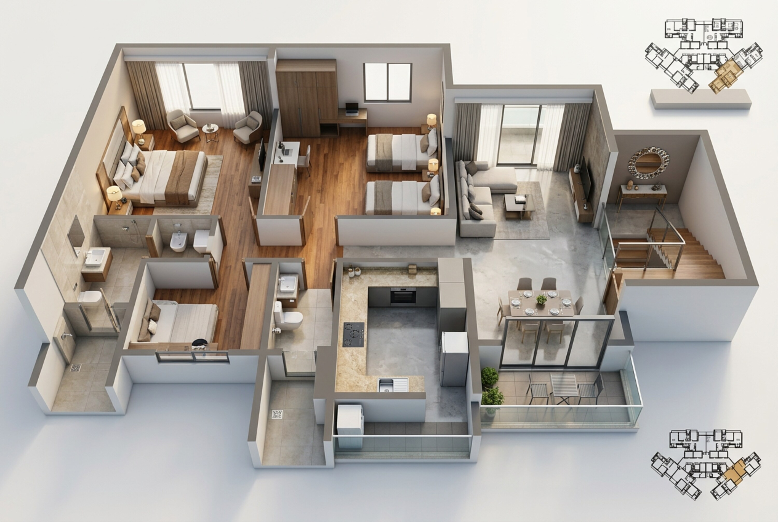 Floor plan of 2 BHK 763 Sq. Ft. Apartment in Shapoorji Pallonji Epsilon, Mumbai