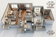 Floor plan of 2 BHK 763 Sq. Ft. Apartment in Shapoorji Pallonji Epsilon, Mumbai