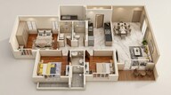 Floor plan of 3 BHK 1055 Sq. Ft. Apartment in Shapoorji Pallonji Epsilon, Mumbai