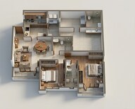 Floor plan of 2 BHK 1255 Sq. Ft. Apartment in Purva Windermere, Chennai