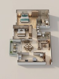 Floor plan of 2 BHK 1161 Sq. Ft. Apartment in Ashiana Sumbham, Chennai