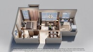 Floor plan of 1 BHK 318 Sq. Ft. Apartment in Piramal Vaikunth, Thane