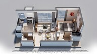 Floor plan of 1 BHK 361 Sq. Ft. Apartment in Piramal Vaikunth, Thane