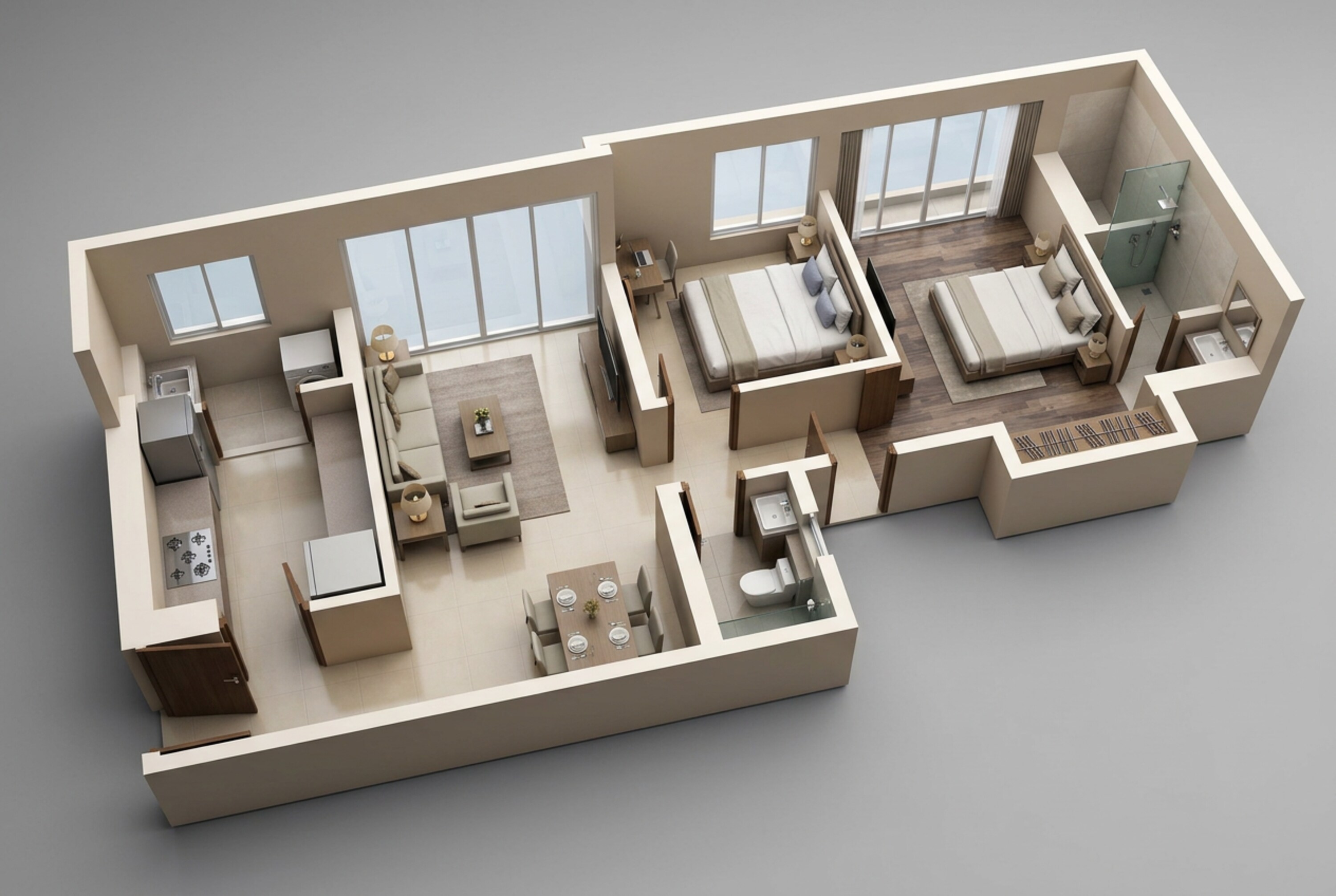 Floor plan of 2 BHK 510 Sq. Ft. Apartment in Piramal Vaikunth, Thane