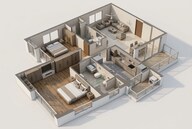 Floor plan of 2 BHK 811 Sq. Ft. Apartment in Piramal Vaikunth, Thane