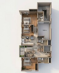 Floor plan of 3 BHK 943 Sq. Ft. Apartment in Tata Serein, Thane