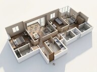 Floor plan of 3 BHK 985 Sq. Ft. Apartment in Tata Serein, Thane