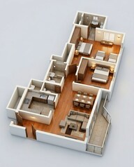 Floor plan of 2 BHK 710 Sq. Ft. Apartment in Tata Serein, Thane