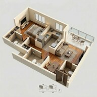 Floor plan of 1 BHK 407 Sq. Ft. Apartment in Tata Serein, Thane