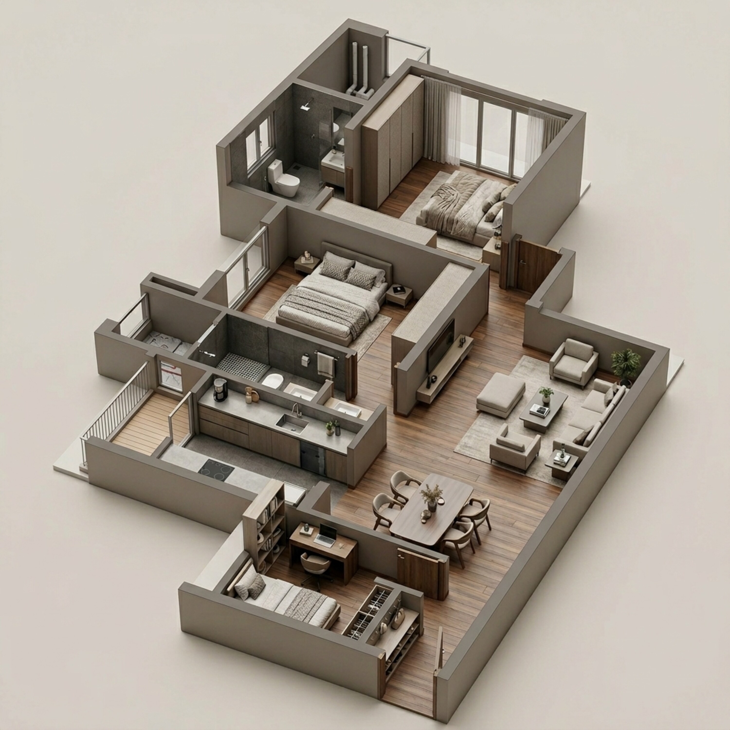 Floor plan of 2 BHK 924 Sq. Ft. Apartment in Tata Eleve, Mumbai