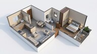 Floor plan of 1 BHK 560 Sq. Ft. Apartment in Mahindra Lifespaces Happinest, Chennai