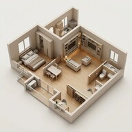 Floor plan of 1 BHK 404 Sq. Ft. Apartment in Mahindra World City, Chennai