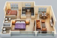 Floor plan of 2 BHK 484 Sq. Ft. Apartment in Arihant Clan Aalishan, Navi Mumbai