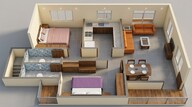 Floor plan of 2 BHK 577 Sq. Ft. Apartment in Arihant Clan Aalishan, Navi Mumbai
