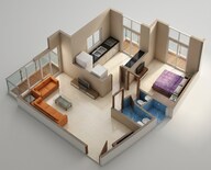 Floor plan of 1 BHK 334 Sq. Ft. Apartment in Arihant Clan Aalishan, Navi Mumbai