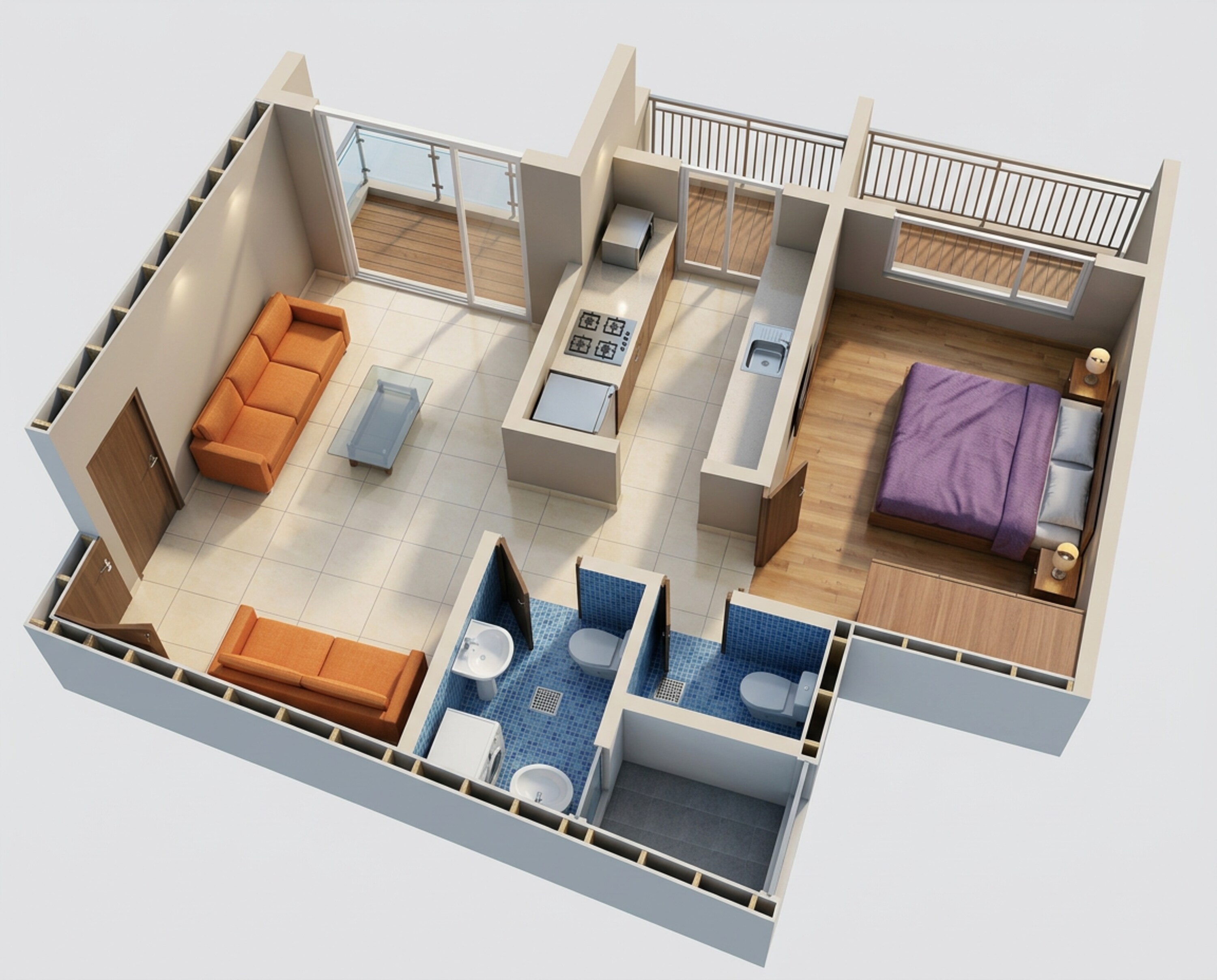 Floor plan of 1 BHK 365 Sq. Ft. Apartment in Arihant Clan Aalishan, Navi Mumbai