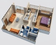 Floor plan of 1 BHK 365 Sq. Ft. Apartment in Arihant Clan Aalishan, Navi Mumbai