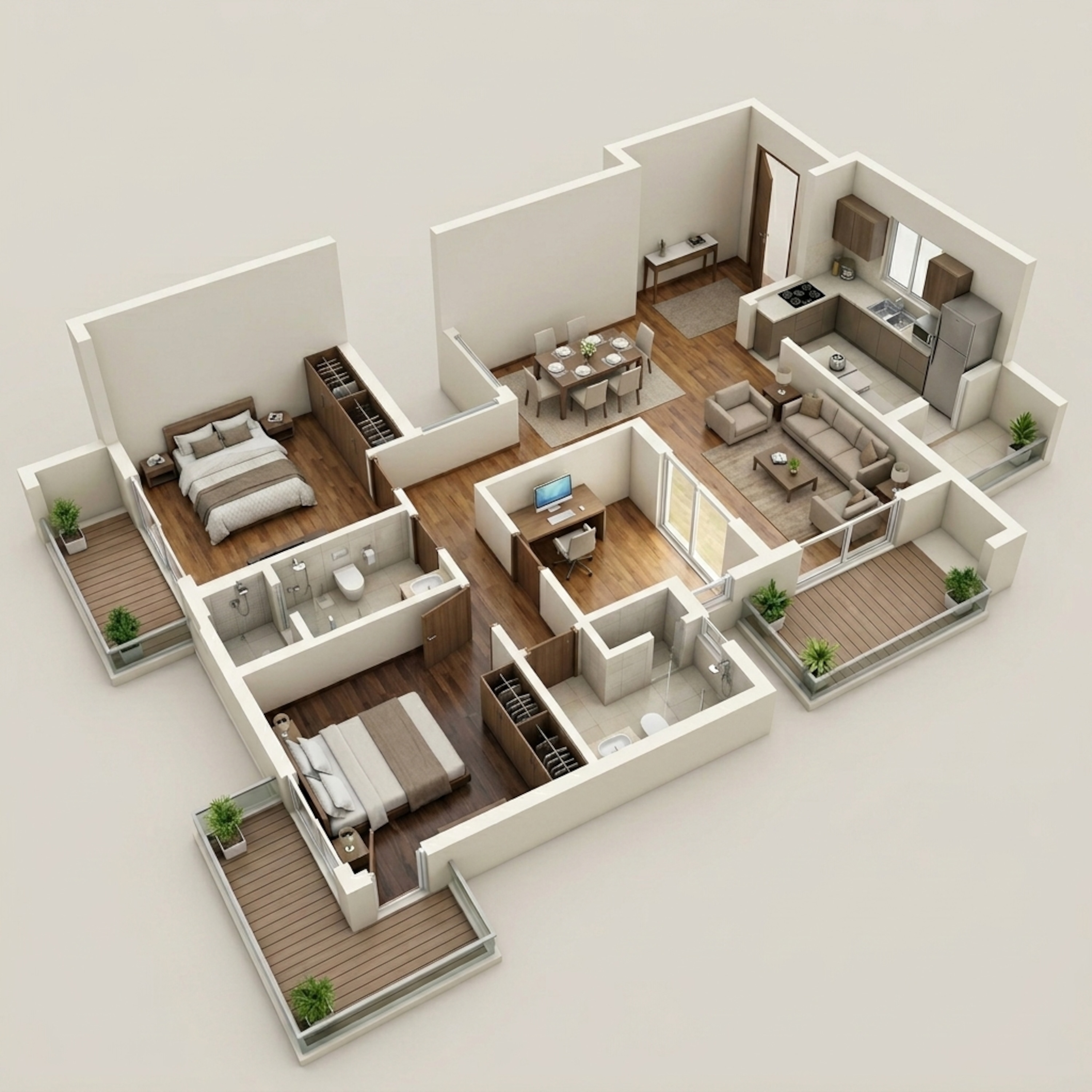 Floor plan of 2 BHK 1573 Sq. Ft. Apartment in Tata La Vida, Gurgaon