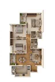 Floor plan of 1 BHK 1396 Sq. Ft. Apartment in Assetz Lifestyle 63 East, Bangalore
