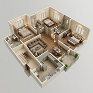 Floor plan of 3 BHK 1873 Sq. Ft. Apartment in Brigade Xanadu, Chennai