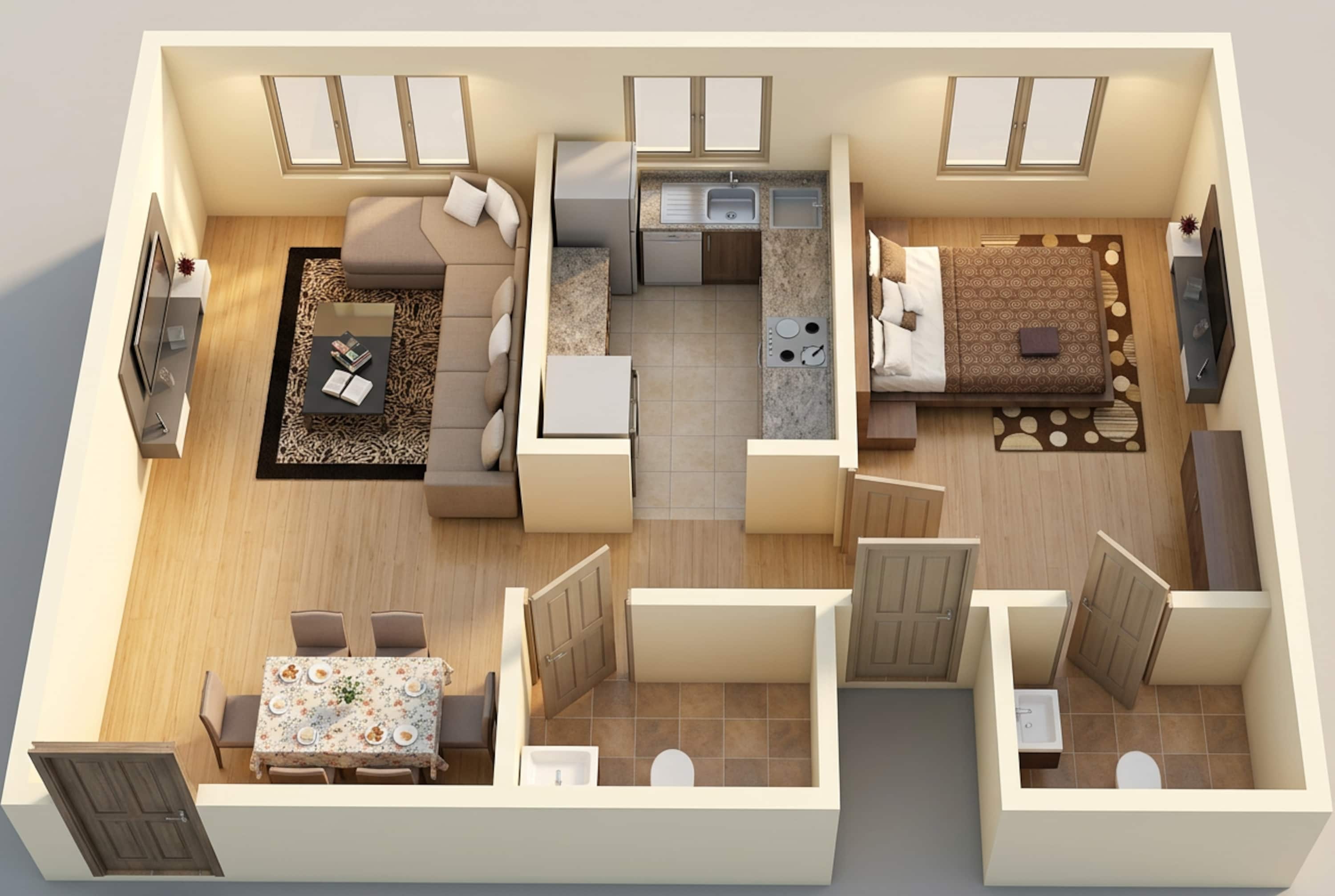 Floor plan of 1 BHK 510 Sq. Ft. Apartment in Kanakia Spaces Zen World, Mumbai