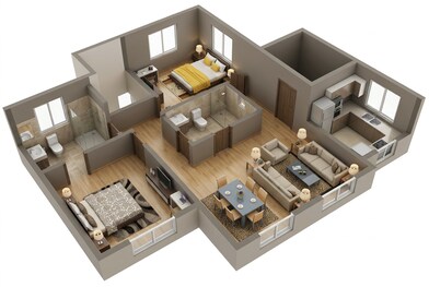 Floor plan of 2 BHK 759 Sq. Ft. Apartment in Kanakia Spaces Zen World, Mumbai